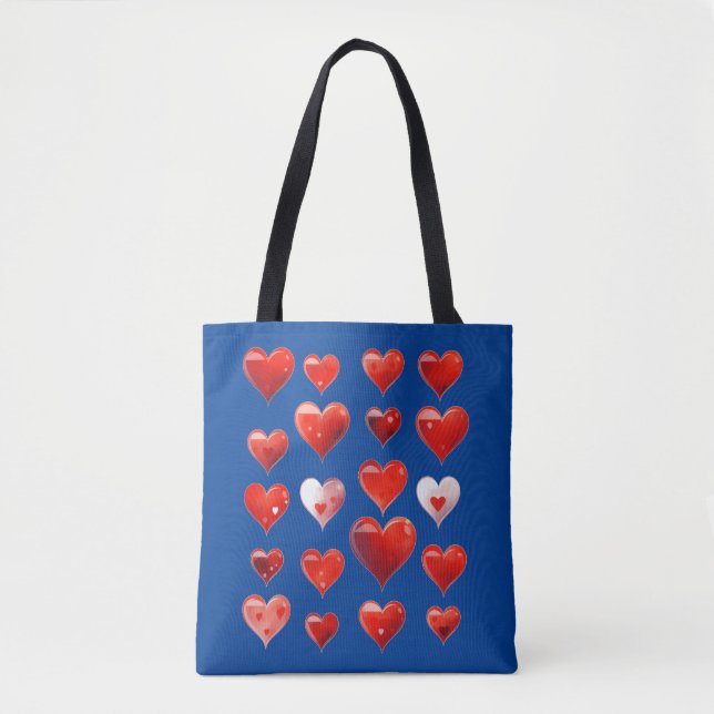 Valentine Hearts Tote Bag (Front)
