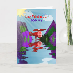 VALENTINE - HELICOPTER - NAME INSERT - MOUNTAINS HOLIDAY CARD