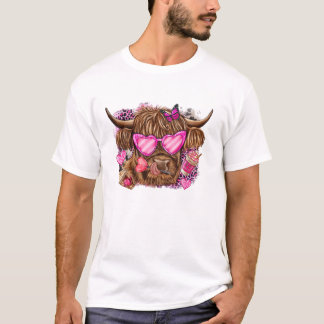 Valentine Highland Cow T-Shirt