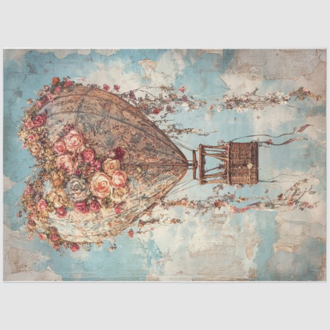 Valentine Hot Air Balloon Tissue Paper (Front)