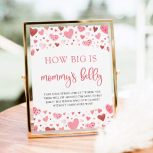 Valentine How Big Is Mummy's Belly Shower Game Poster