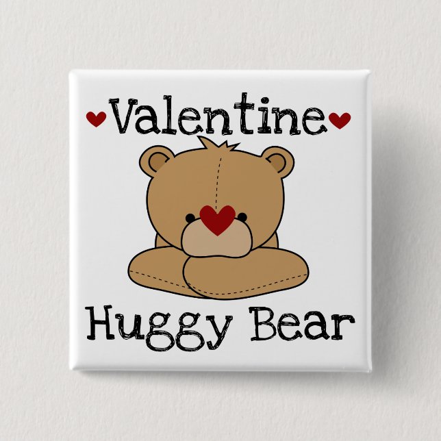 Valentine Huggy Bear Button (Front)