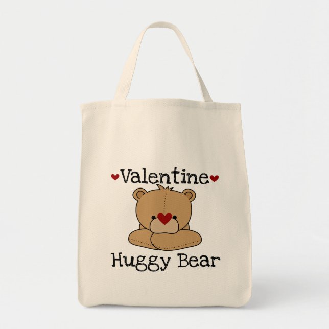 Valentine Huggy Bear T-shirts and Gifts Tote Bag (Front)