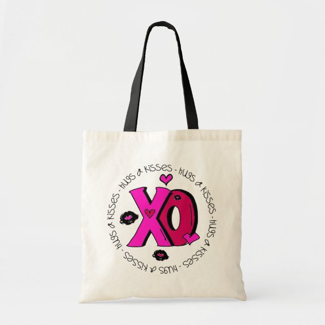 Valentine Hugs and Kisses Tote Bag (Front)