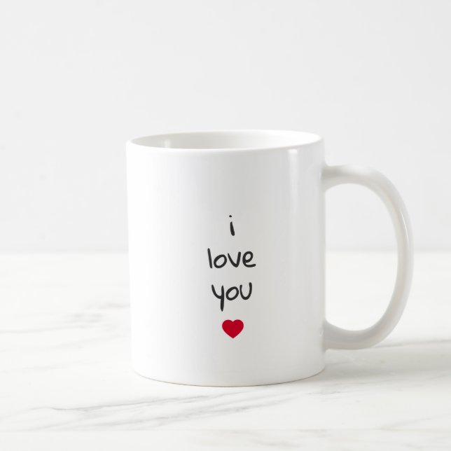 Valentine I Love You Mug with Heart (Right)