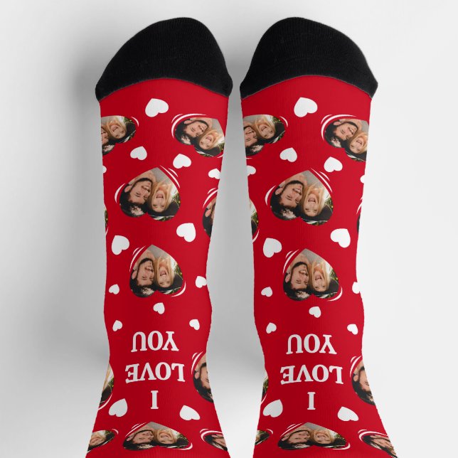 Valentine I Love You Photo Socks (Top)