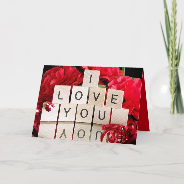 Valentine I Love You With Joy Reflection Card (Front)
