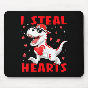Valentine I Steal Hearts T-rex Dinosaur Baby Boy T Mouse Pad