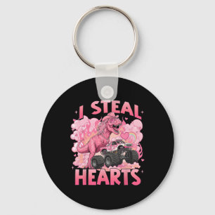 Valentine I Steal Hearts Trex Dino Funny Monster T Key Ring