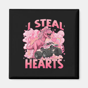 Valentine I Steal Hearts Trex Dino Funny Monster T Magnet