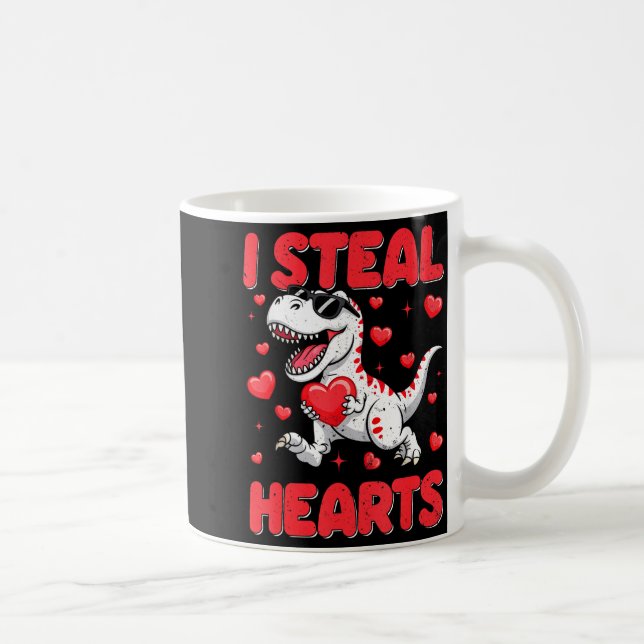 Valentine I Steal Hearts Trex Dino Toddler Kids Ba Coffee Mug (Right)