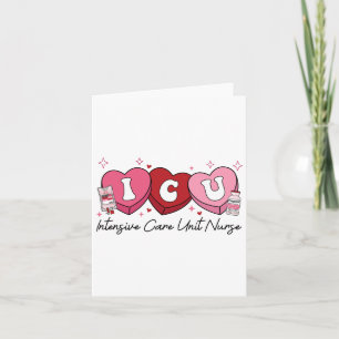 Valentine Icu Nurse Retro Intensive Care Unit Nurs Card