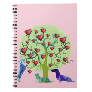 Valentine Illustration Notebook, DachshundHearts Notebook