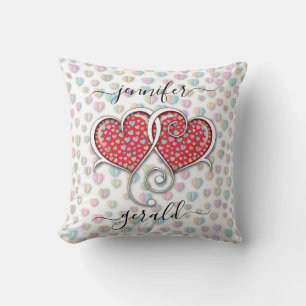 Valentine Interlocked Hearts Design Cushion