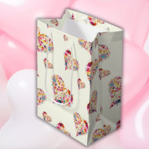 Valentine Ivory Retro Hearts Pattern