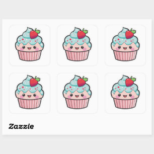 Valentine Kawaii Cupcake Sticker