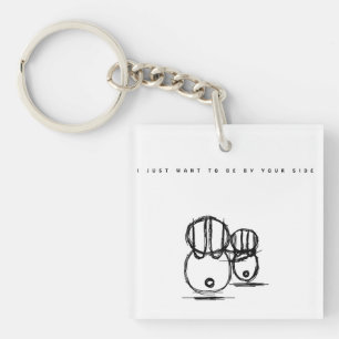 Valentine Keychain   Just Want To Be By Your Side