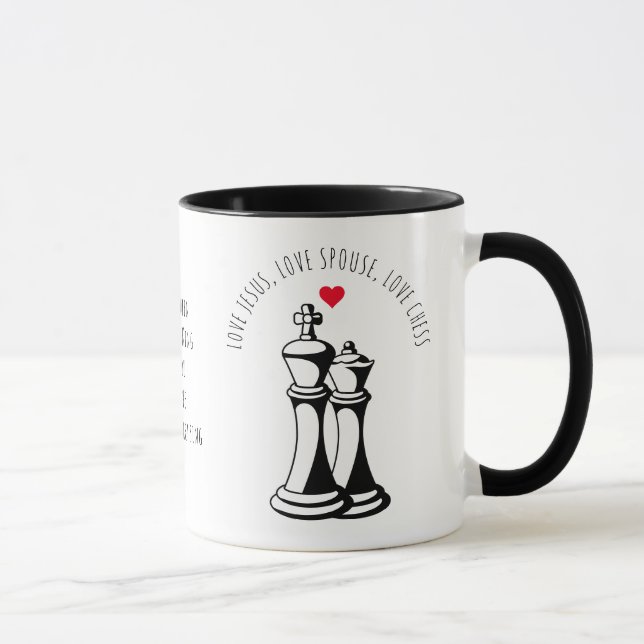 Valentine KING QUEEN Love Jesus Spouse Chess Mug (Right)