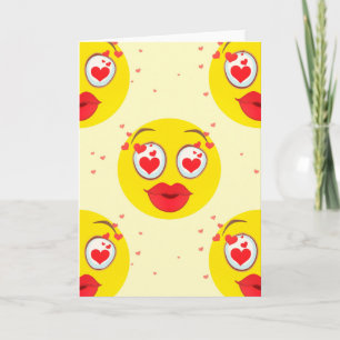 Valentine kiss Emoji Holiday Card