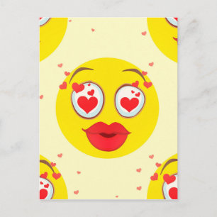 Valentine kiss Emoji Holiday Postcard