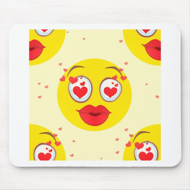 Valentine kiss Emoji Mouse Pad (Front)