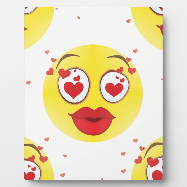 Valentine kiss Emoji Plaque (Front)