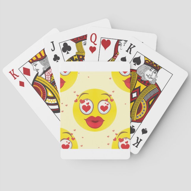 Valentine kiss Emoji Playing Cards (Back)