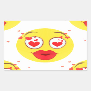 Valentine kiss Emoji Rectangular Sticker