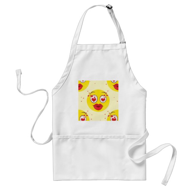 Valentine kiss Emoji Standard Apron (Front)