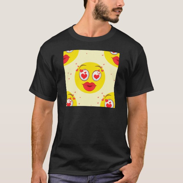 Valentine kiss Emoji T-Shirt (Front)