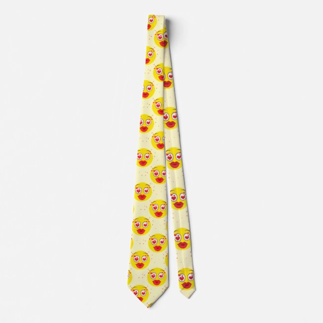 Valentine kiss Emoji Tie (Front)
