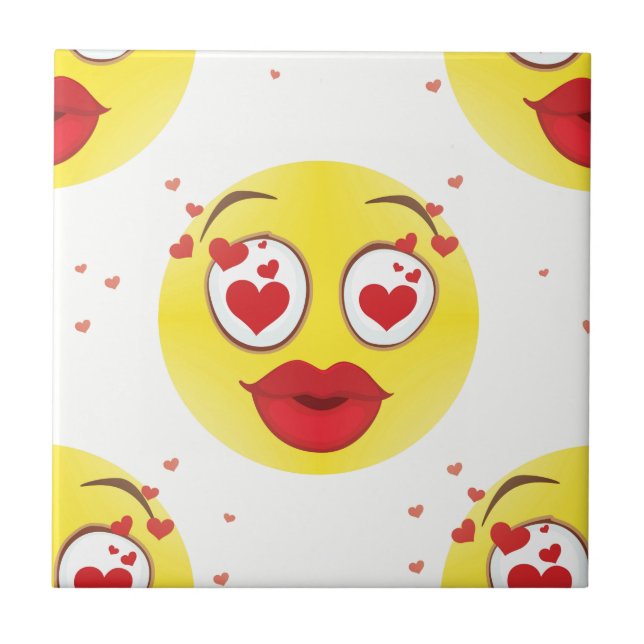 Valentine kiss Emoji Tile (Front)