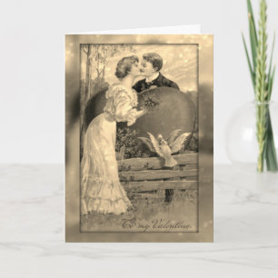 Valentine Kiss - Vintage Valentine Card