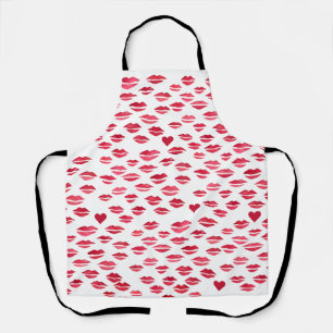 Valentine Kisses Pattern All-Over Print Apron