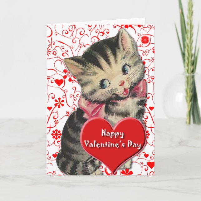 Valentine Kitten Holiday Card (Front)