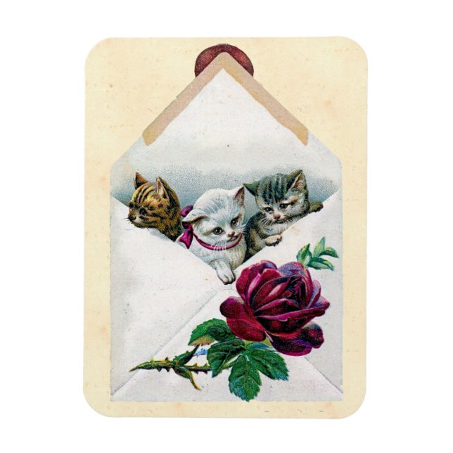 Valentine Kittens Magnet (Vertical)