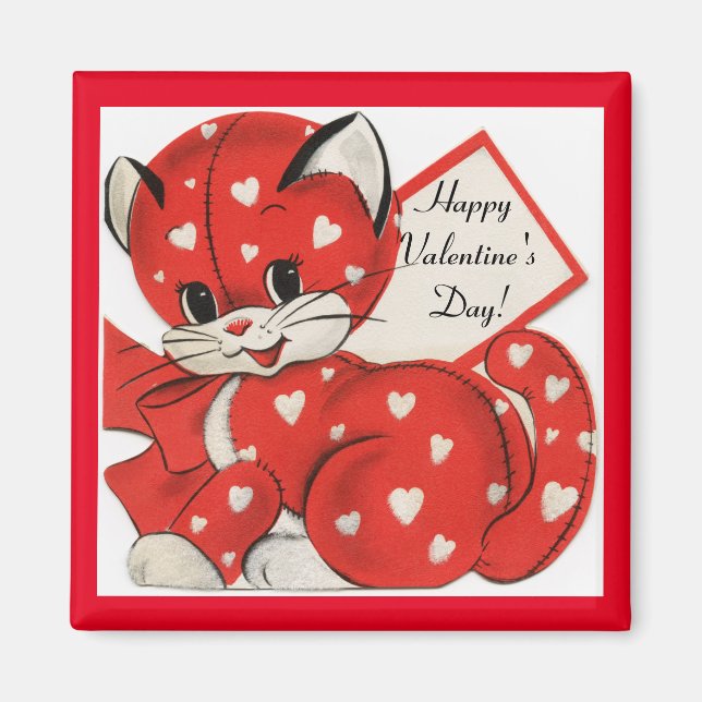 Valentine Kitty Magnet (Front)