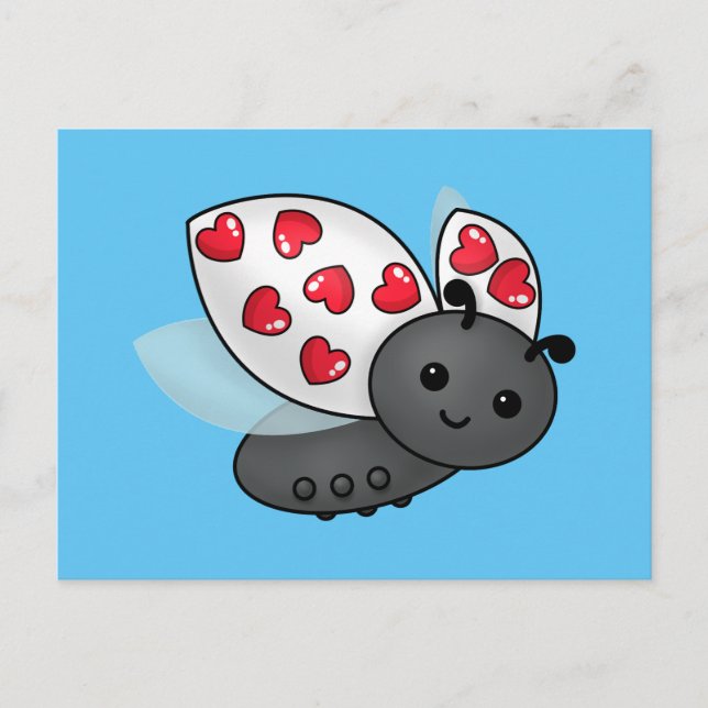 Valentine Ladybug Postcard (Front)