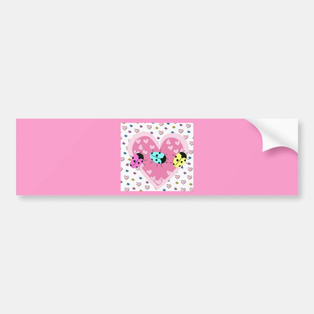 VALENTINE LADYBUGS BUMPER STICKER (Front)