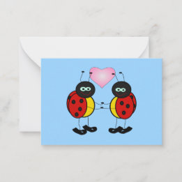 Valentine Ladybugs in Love Mini Kids Cards