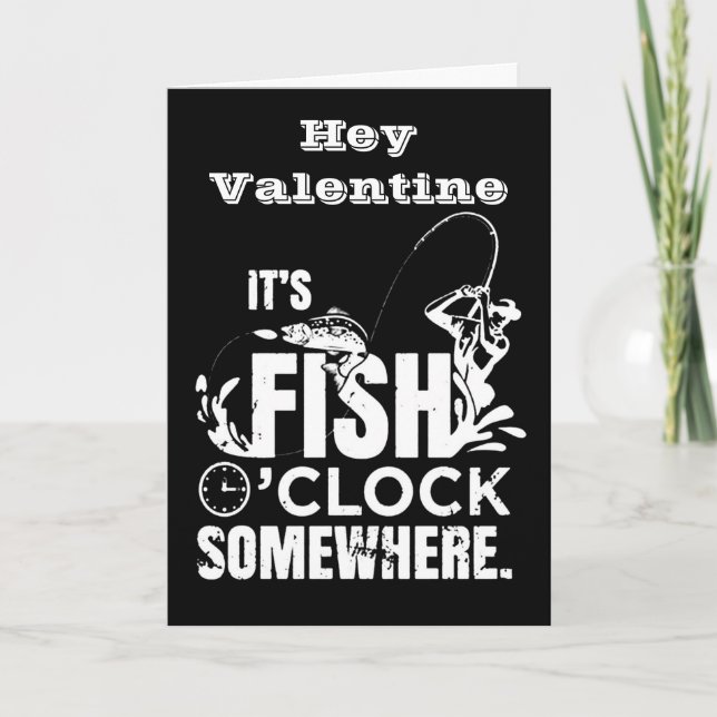 VALENTINE "LET'S HOOK UP" FISHERMAN LOVE CARD (Front)