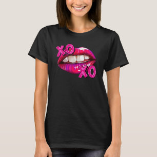 Valentine Lips XOXO Valentine's Day Women Girls T-Shirt