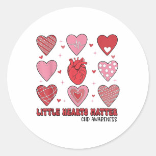 Valentine Little Hearts Chd Awareness, Heart Anato Classic Round Sticker