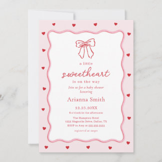 Valentine Little Sweetheart Baby Shower Invitation