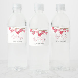 Valentine Little Sweetheart Baby Shower  Water Bottle Label
