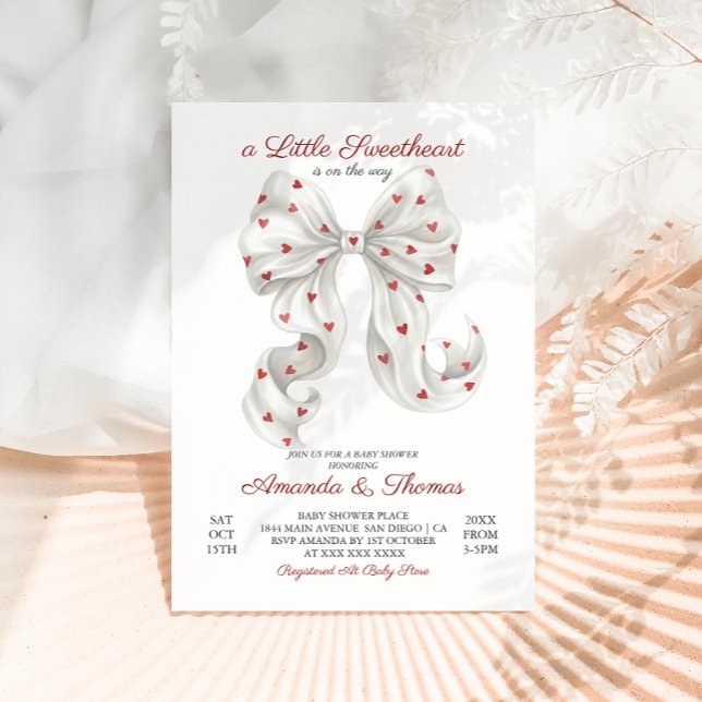 Valentine Little sweetheart Boy Girl Baby Shower Invitation (Creator Uploaded)