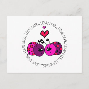 Valentine Love Bug Holiday Postcard