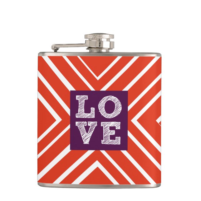 Valentine LOVE Bullseye Hip Flask (Front)