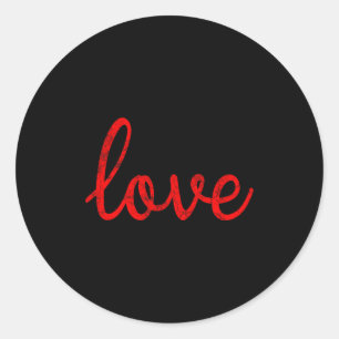 Valentine Love Distressed Graphic Classic Round Sticker