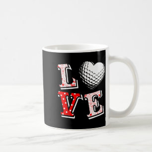 Valentine Love Golf Heart Valentine Day Women Men  Coffee Mug
